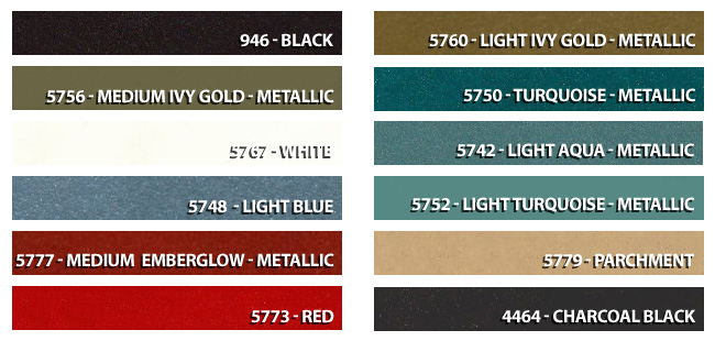 65 Mustang Color Chart