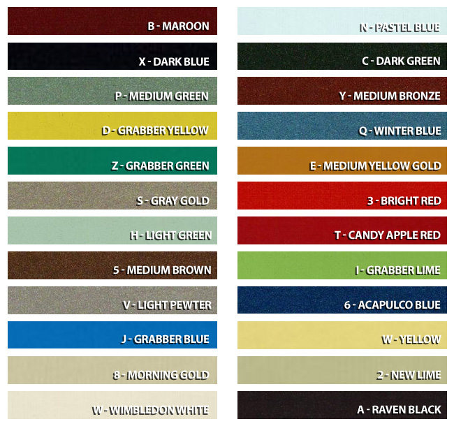 1968 Ford Mustang Paint Colors